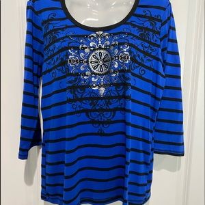Blue Canyon Clothing Scoop Neck Shirt, Sz XL